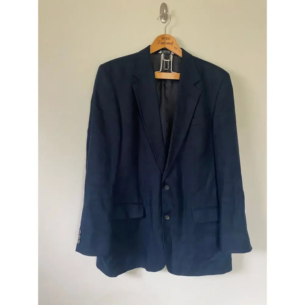 AKA EDDIE BAUER mens blazer sport coat jacket 44 linen black suit seperates